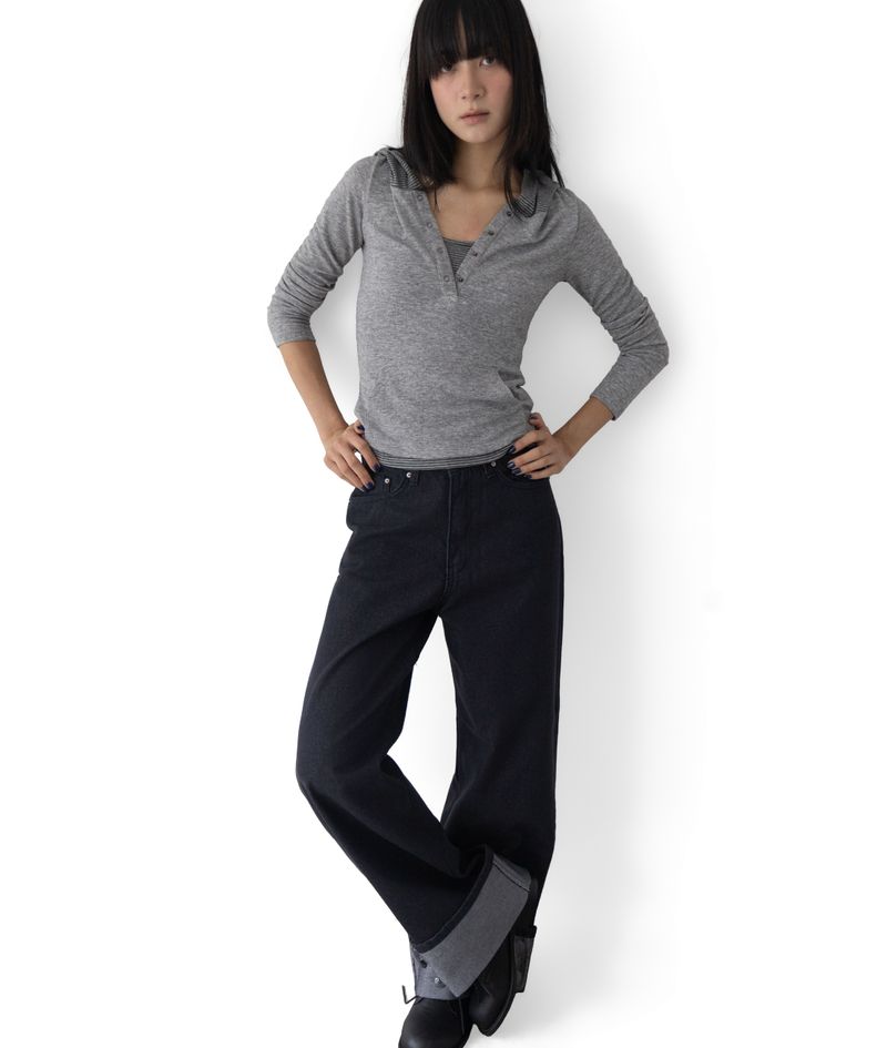 Gus Roll-Up Straight Low-Rise Denim