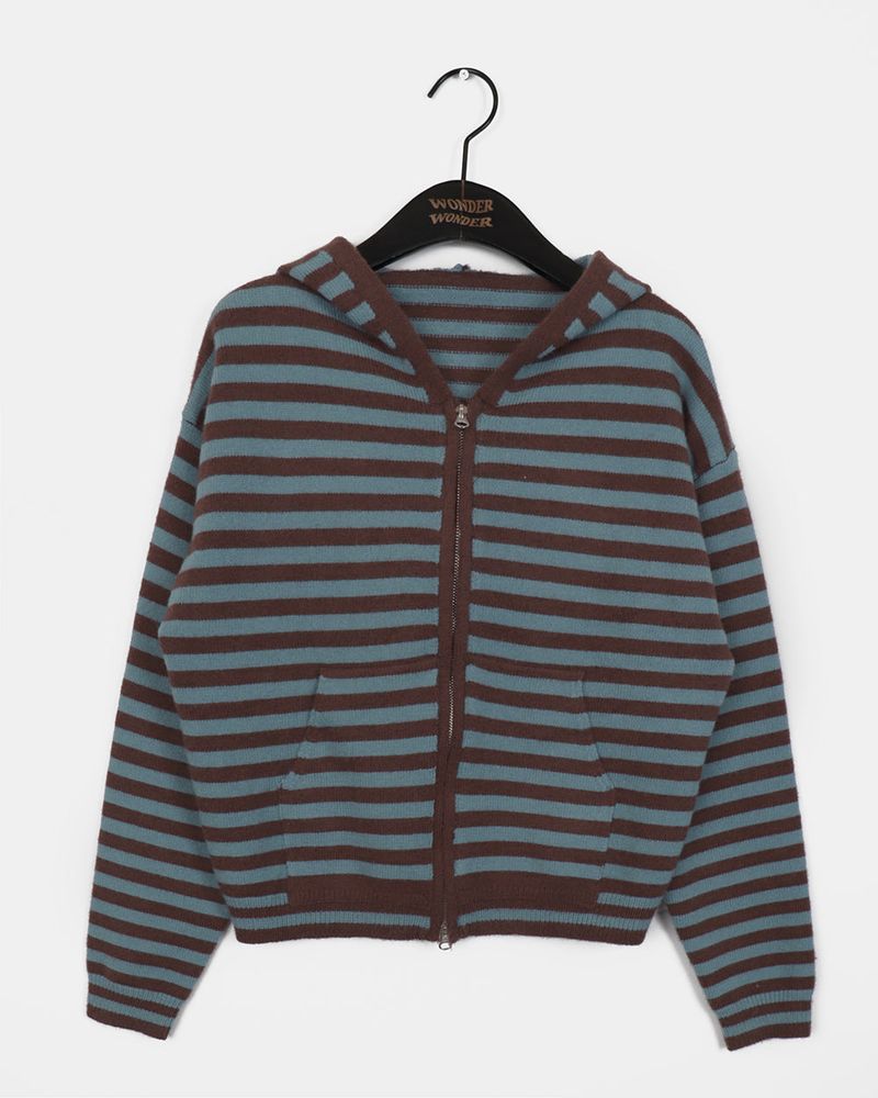 [MADE] Anton Stripe Pocket Two-Way Knit Zip-Up