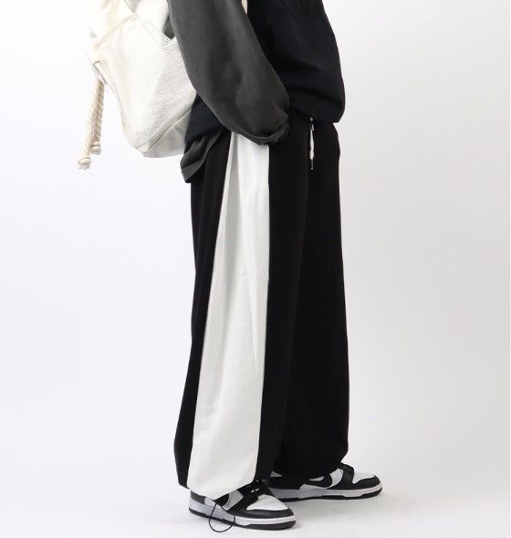 Side color banding pants_2color