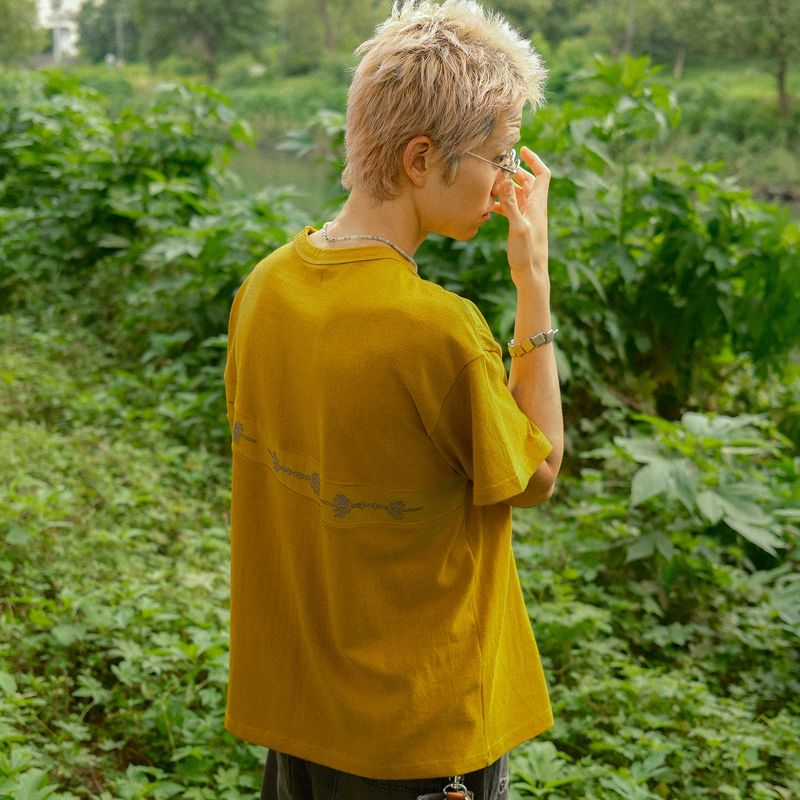 Sewing stuff half T-shirts / Mustard
