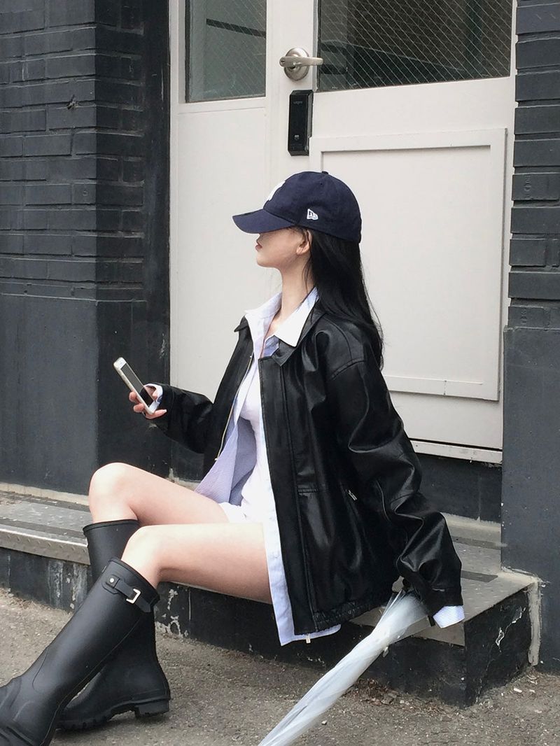 [Bellide made/Overfit] ロックシックレザーブルージャケット