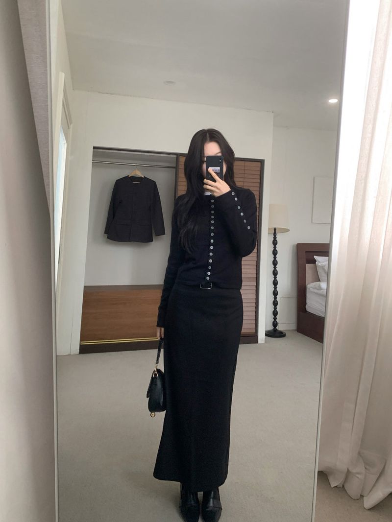 スレートバックスリットロングマキシスカート