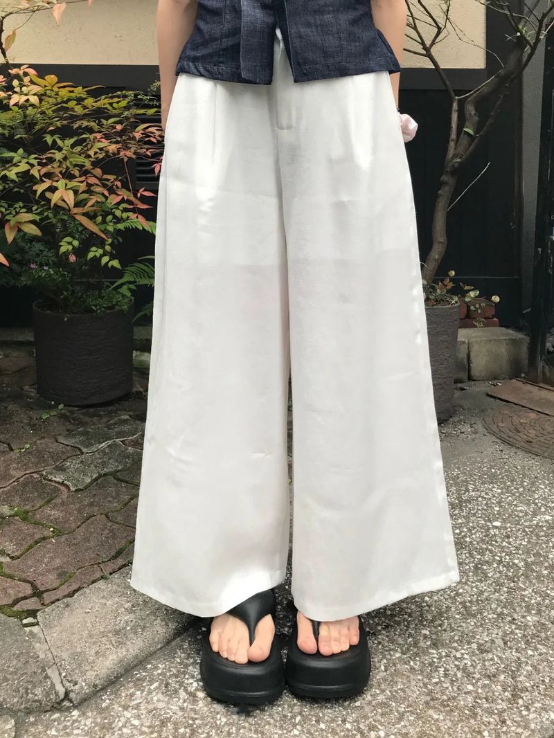 Mille Back Banding Wide Pintuck Long Pants