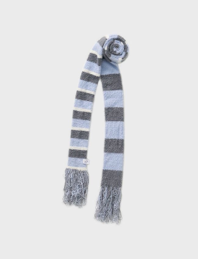 HAIRY TASSEL MUFFLER (BLUE)
