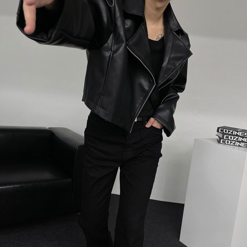 90's Youth Crop Leather Rider Jacket