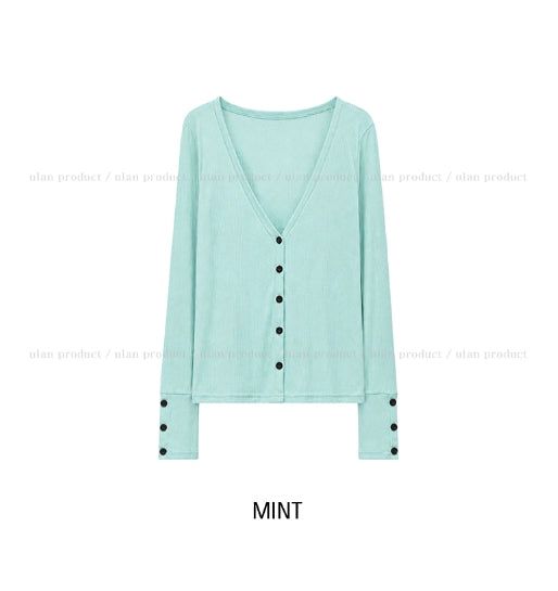 Mine Ribbed V-neck Button Cardigan