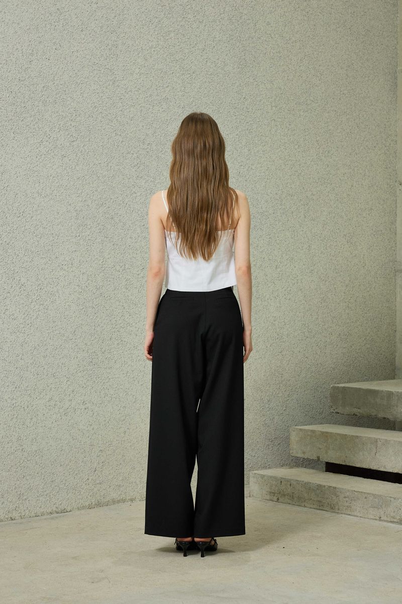 TOMO WIDE SLACKS / BLACK