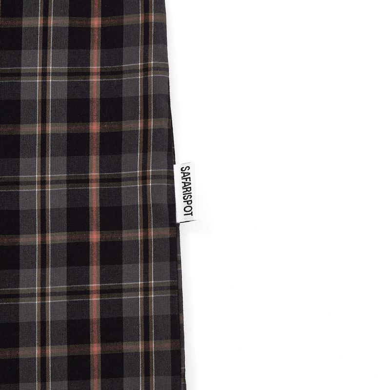  POCKET CHECK HALF SHIRTS (BROWN)