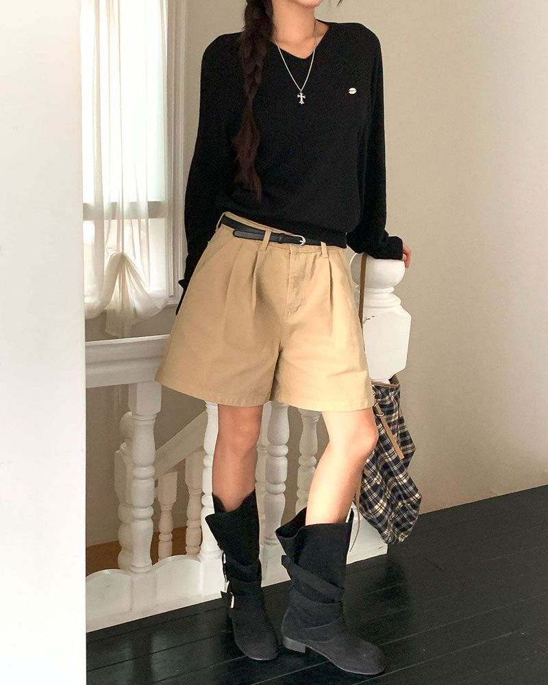 Caramel Color V-Neck Knit