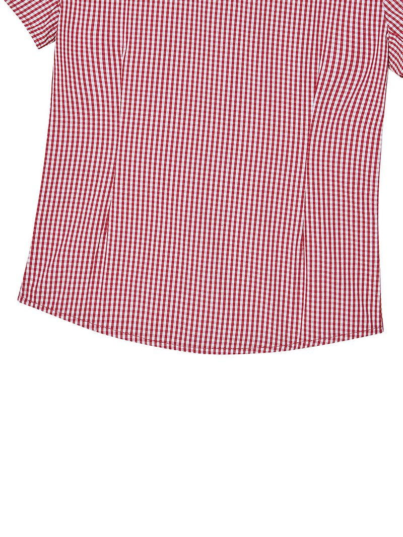 CHECK BLOUSE RED