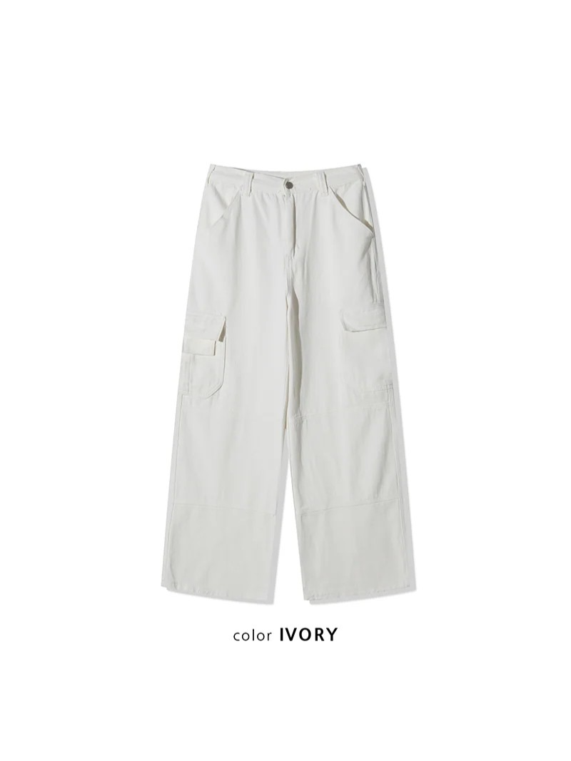 [Unisex] Work pocket cargo wide pants(4color)