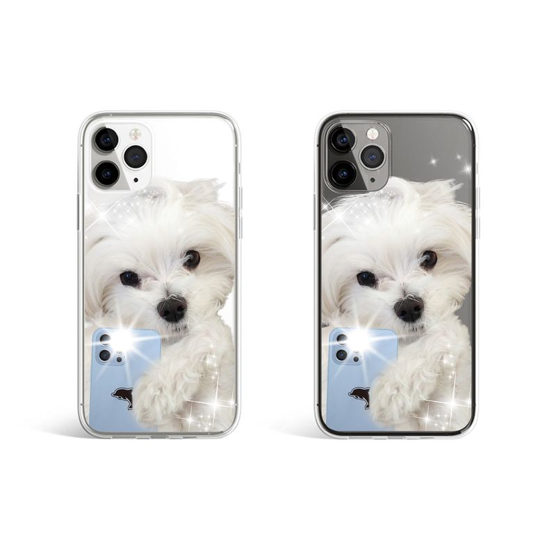 Jelly phone case maltese mirror selfie