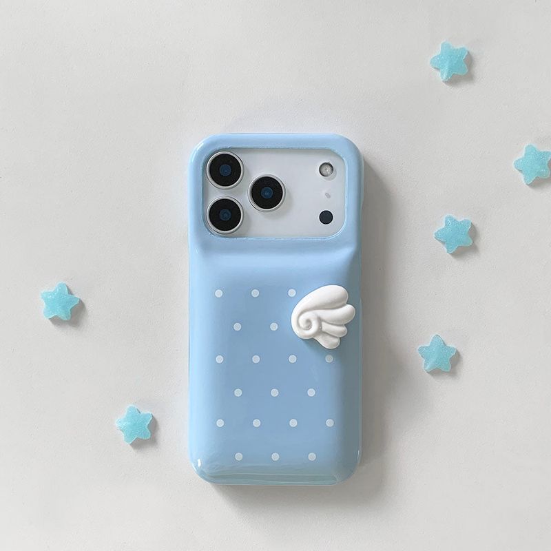 [MADE] soda blue wings pastel dots case
