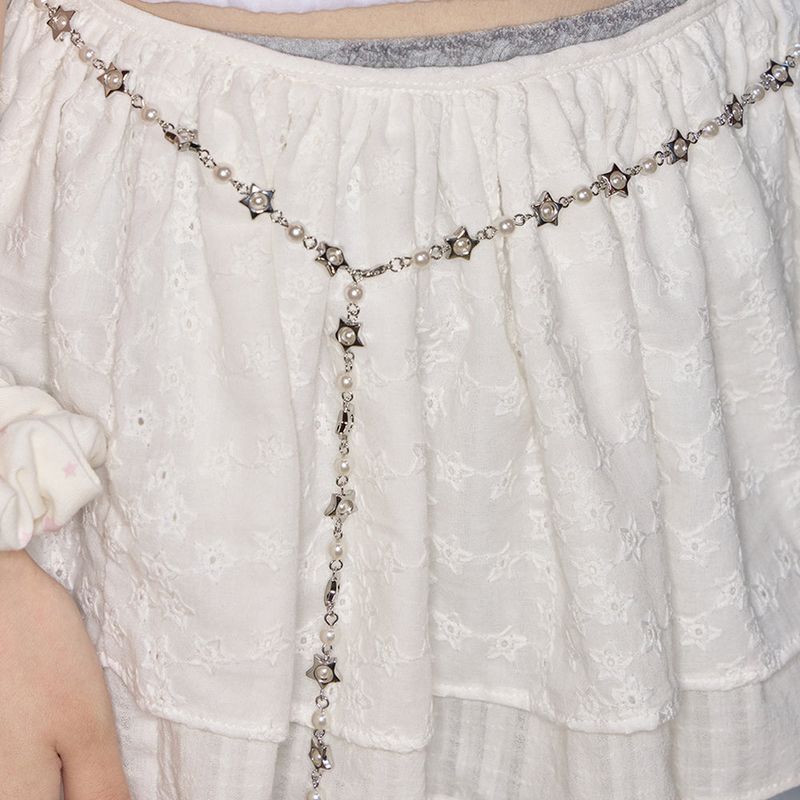 kiibi(キイビ)の「スターパールチェーンベルト シルバー(ファッション小物)」