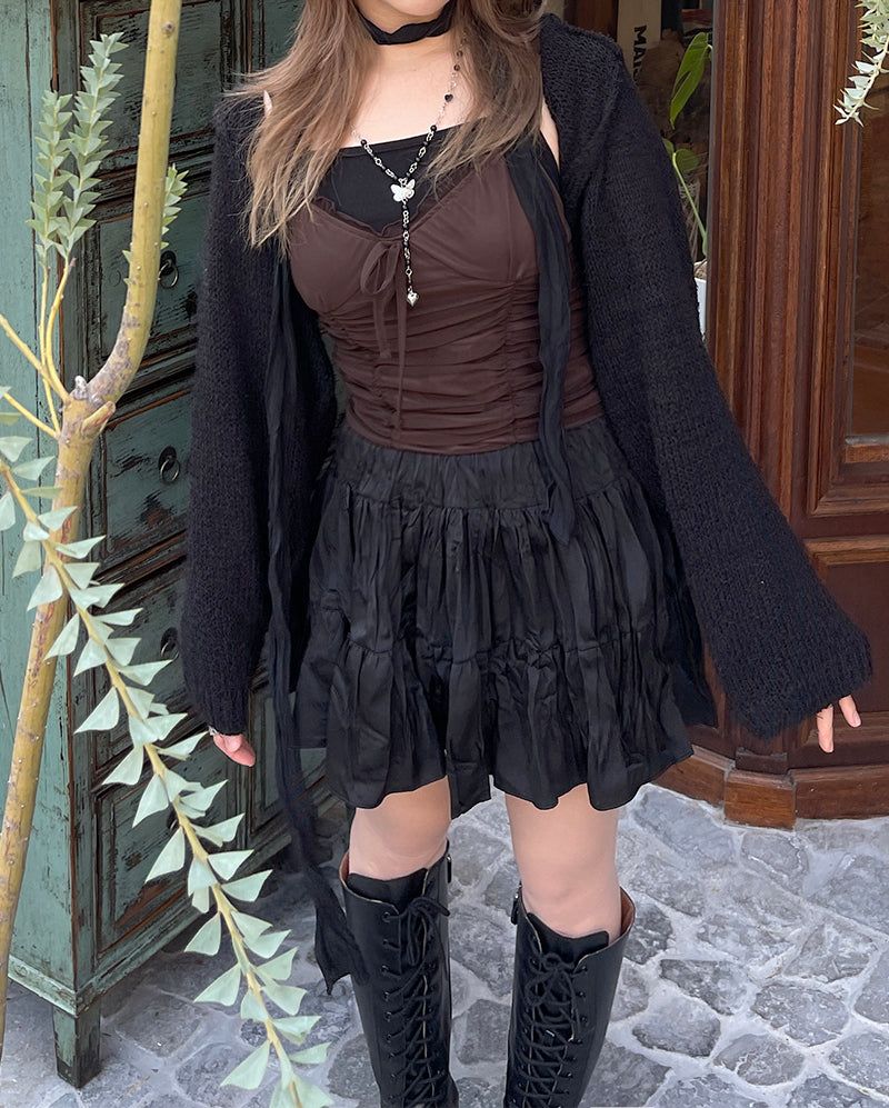 Romantic wrinkle banding skirt
