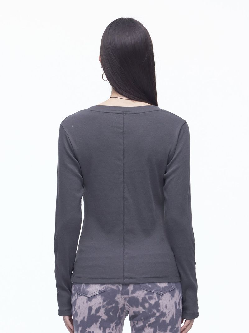 Slit Button T-shirts(CH)