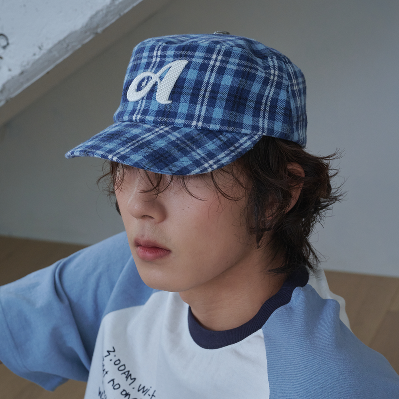 A Logo Check Pillbox Cap (Blue Check)