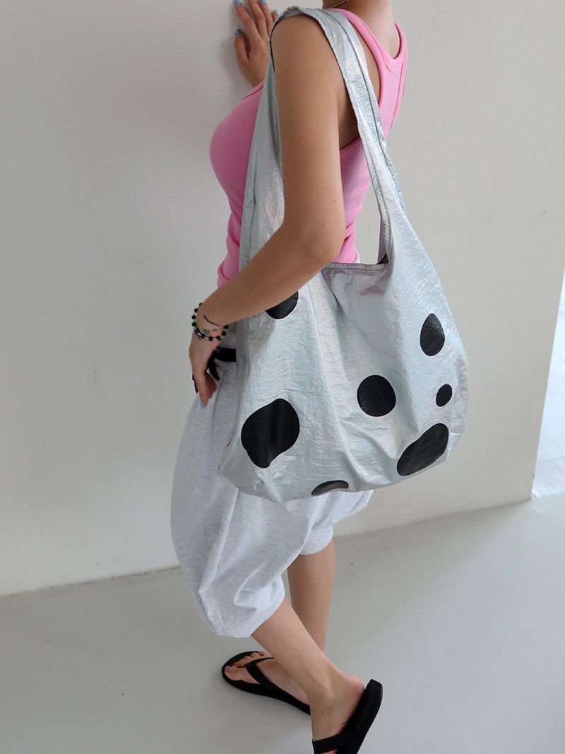 mixed dot bling silver shoulder bag