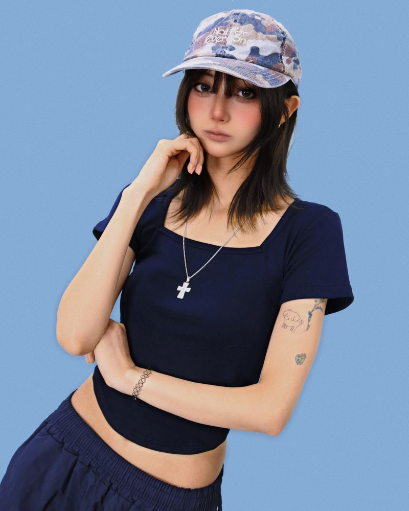 pastel cross necklace (3color)