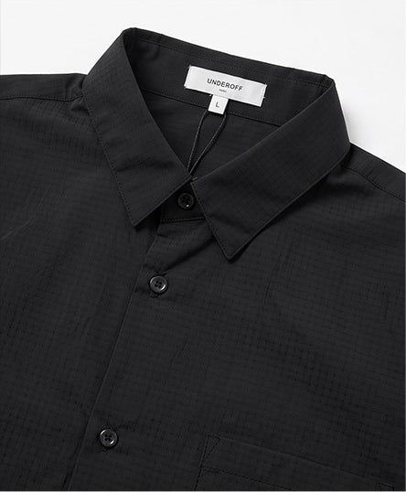 Lightweight Ripstop Nylon Short-Sleeve Shirt Black