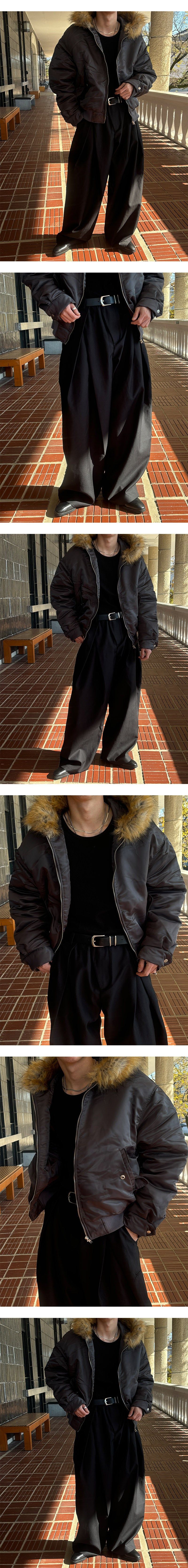 [Unisex] Tuck wide slacks(2color)