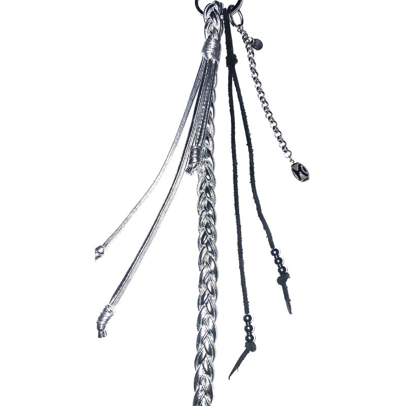 long plait keyring (silver)