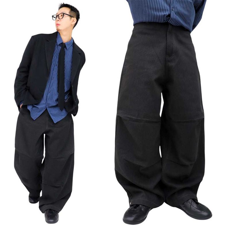 Wide Pigment Snap Denim Pants