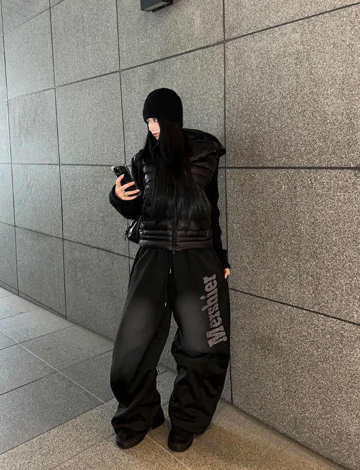 Dark gray dust washing pants