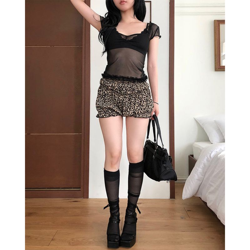Pumkin Leopard Shorts