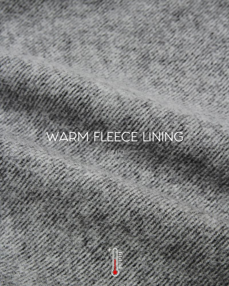 Fleece wide denim pants