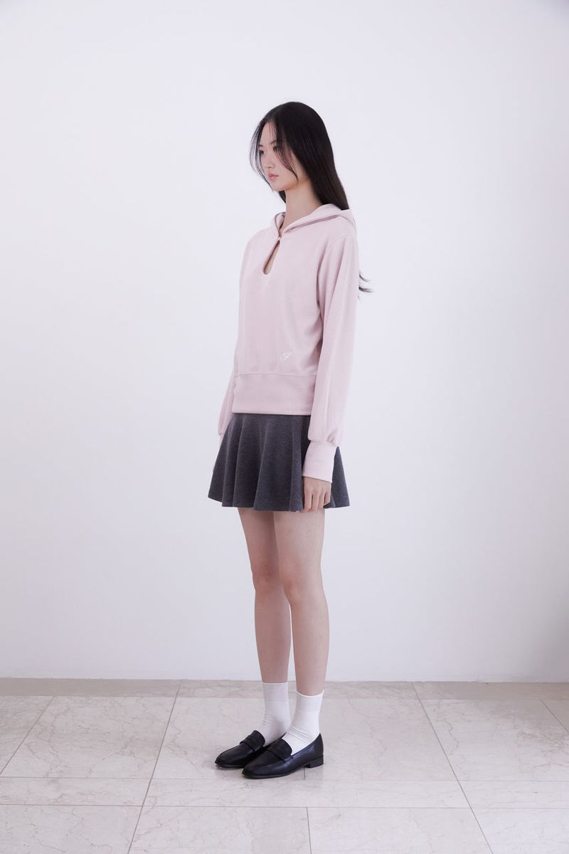 Classic Cut-out Crop Hood Top (PINK)