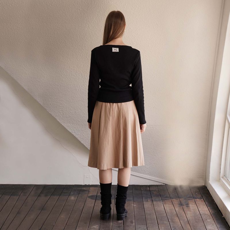 Black Boatneck Top