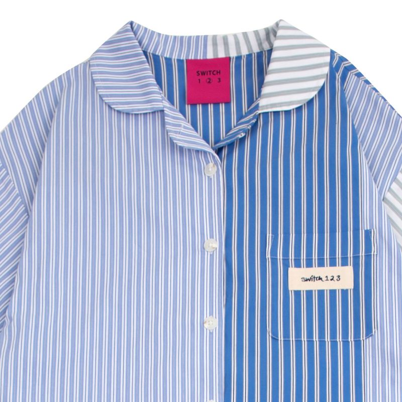 REGULAR STRIPED PAJAMA LONG SHIRT_SYS9BL51BU
