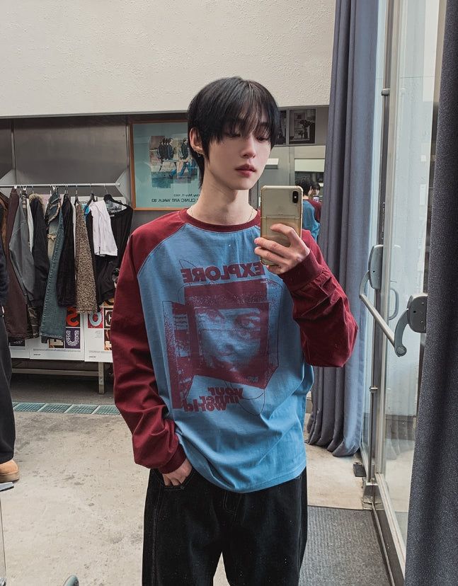 Vision Color Matching Raglan Long Sleeve