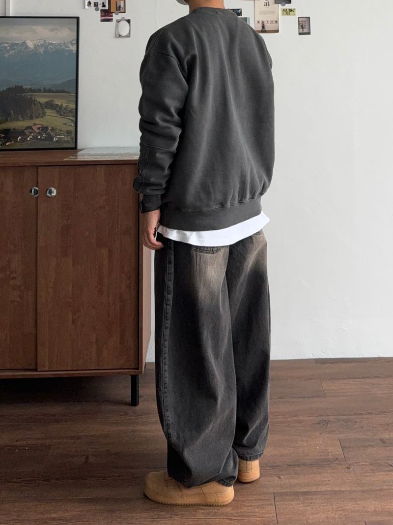 Natural balloon denim pants (3color)