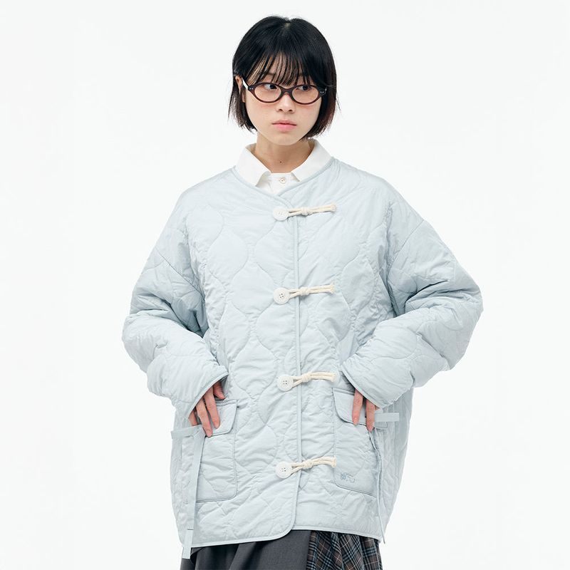 TUOMIO（トゥオミオ）の「RIBBON QUILTED JACKET [LIGHT GREY]（Jackets/Outerwear）」