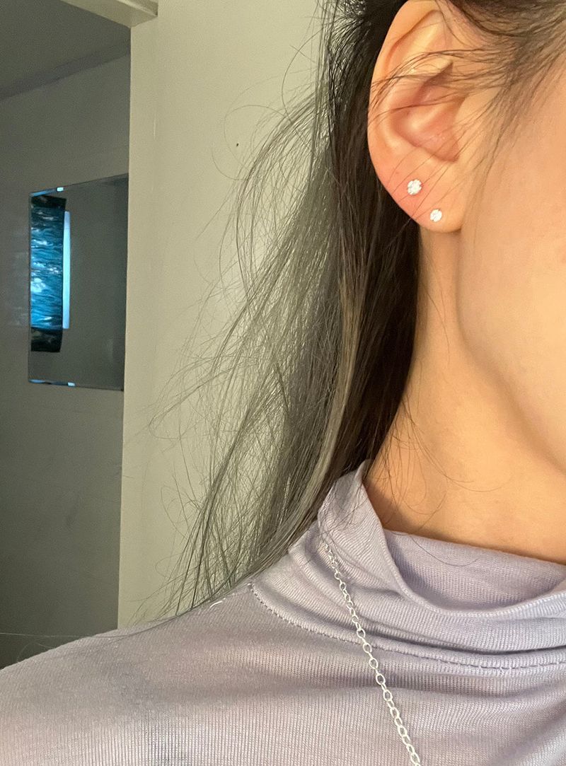 [92.5 silver] Basic stone earring (2size)