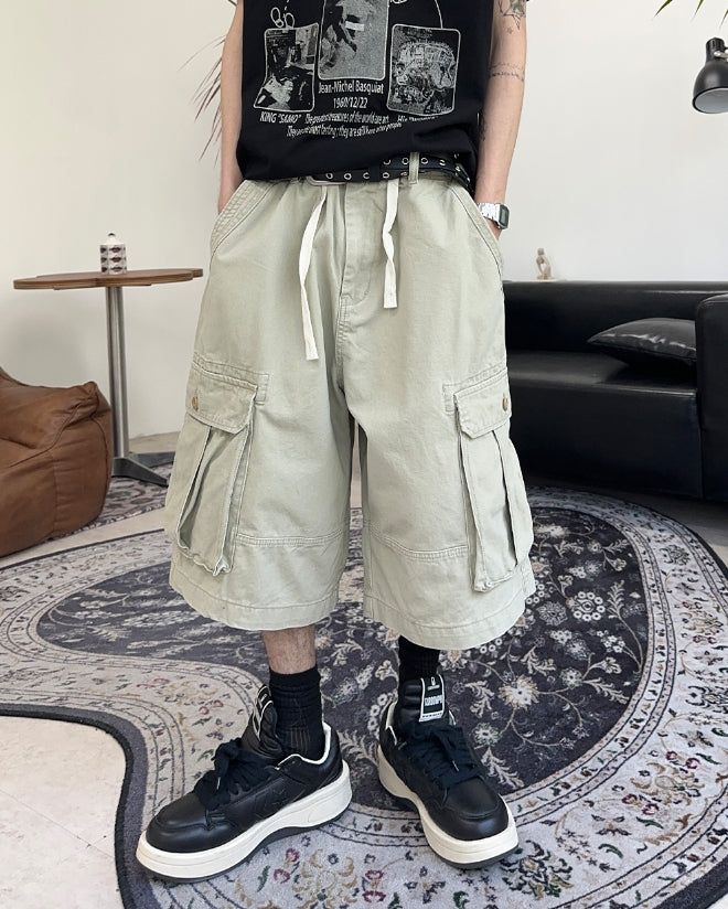 Elder Washed Cargo Bermuda Pants