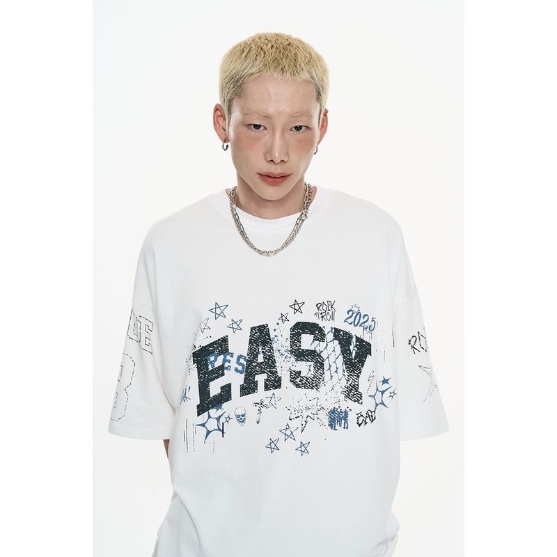 EASY NO EASY(イージーノーイージー)の「Doodle Pigment Short Sleeve - White(Tops)」