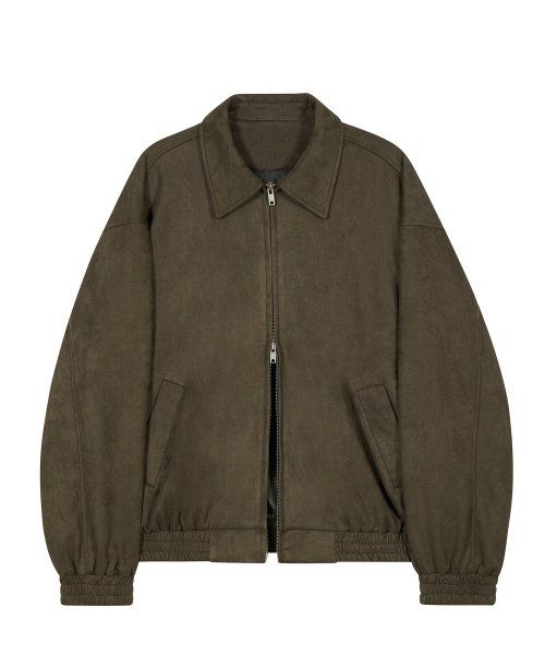 87-STAN009 [Vegan Suede] Standard Blouson Suede Jacket KHAKI