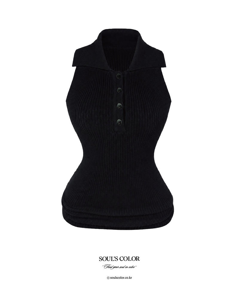 Mirel Rib Collar Knit Top (2color)