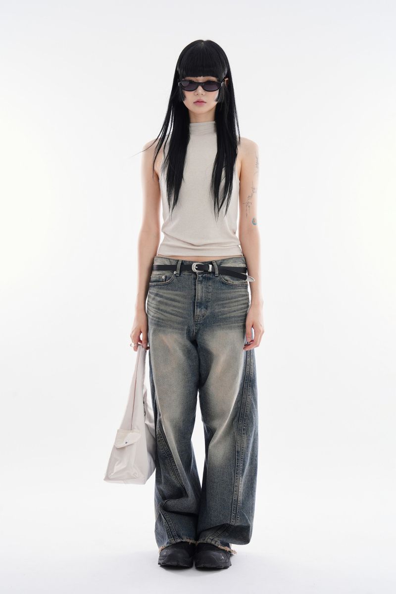 Bambi high-neck sleeveless top