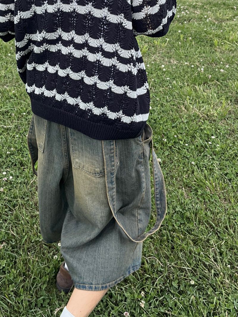 strap bermuda denim PT -2C