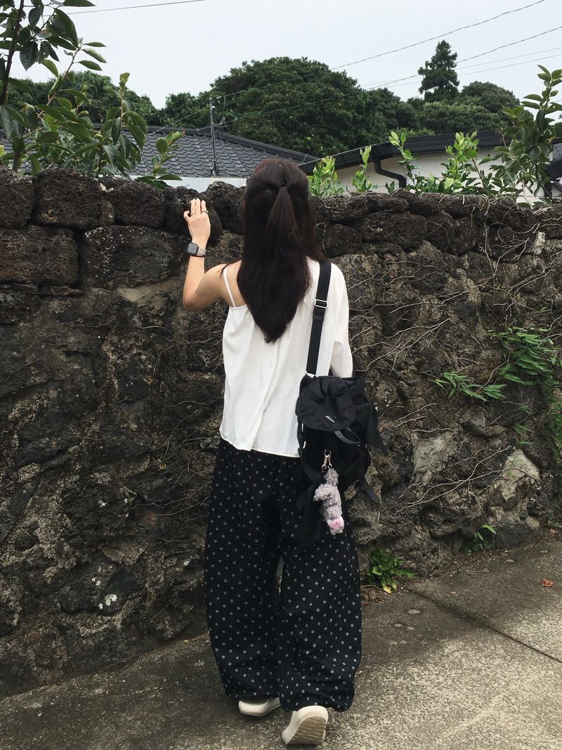 Polka Dot Wide Balloon Pants (2c)