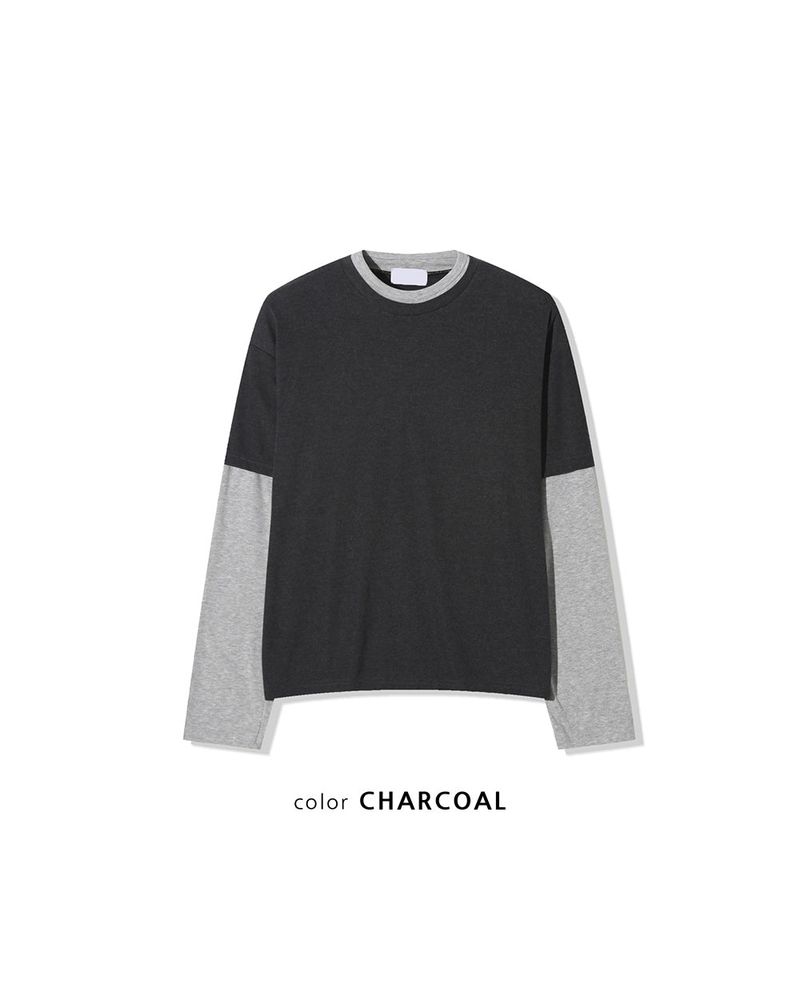 Mix Layered Long Sleeve T-Shirt