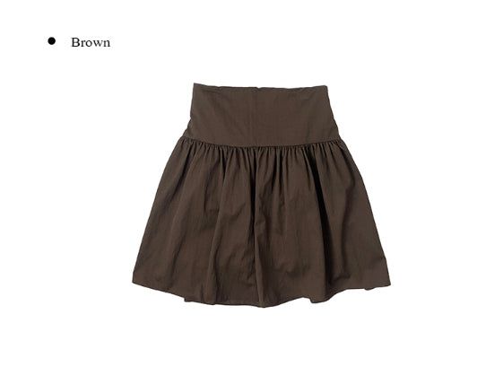 Kibo Flare Shirring Midi Skirt
