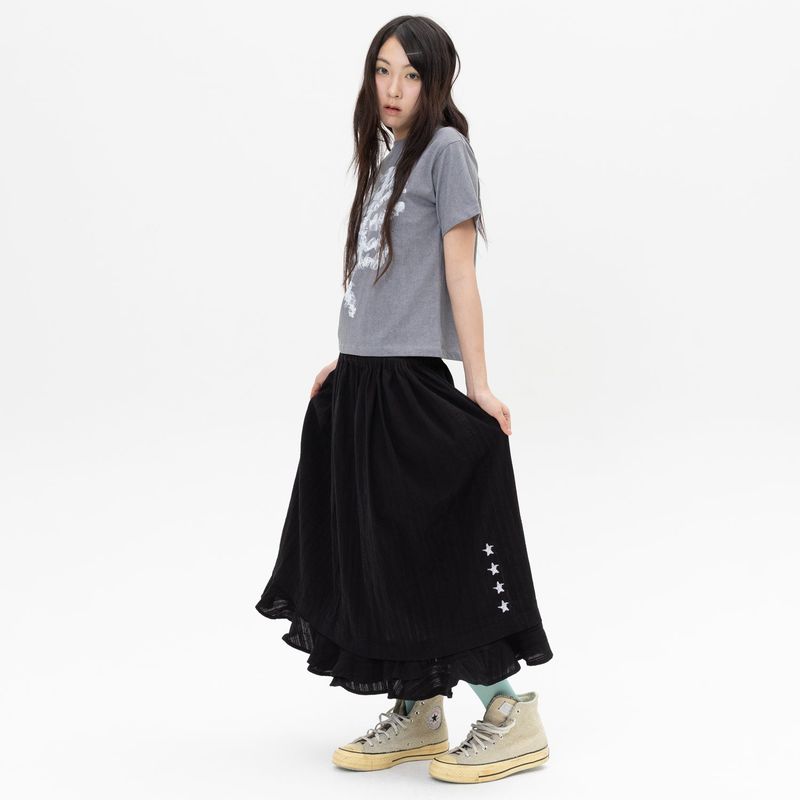 Lace Bone Angel Tee - Charcoal