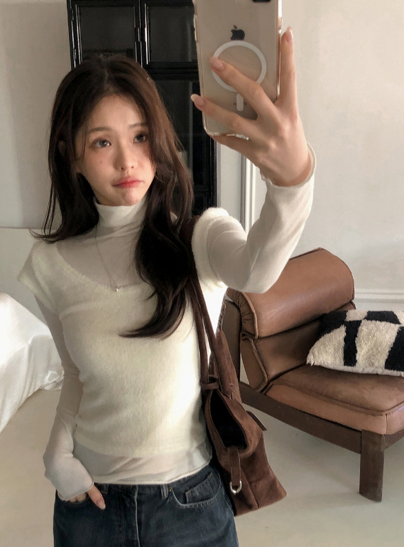 Terry U-neck Cap Short Sleeve Knit (2color)
