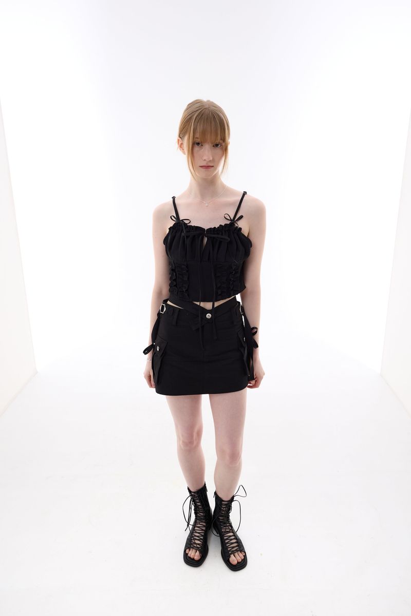 GAGA RIBBON BUSTIER / BLACK