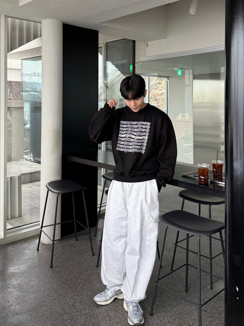 Snap cargo wide sweatpants